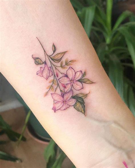 tattoo jasmine flower|jasmine flower tattoo watercolor.